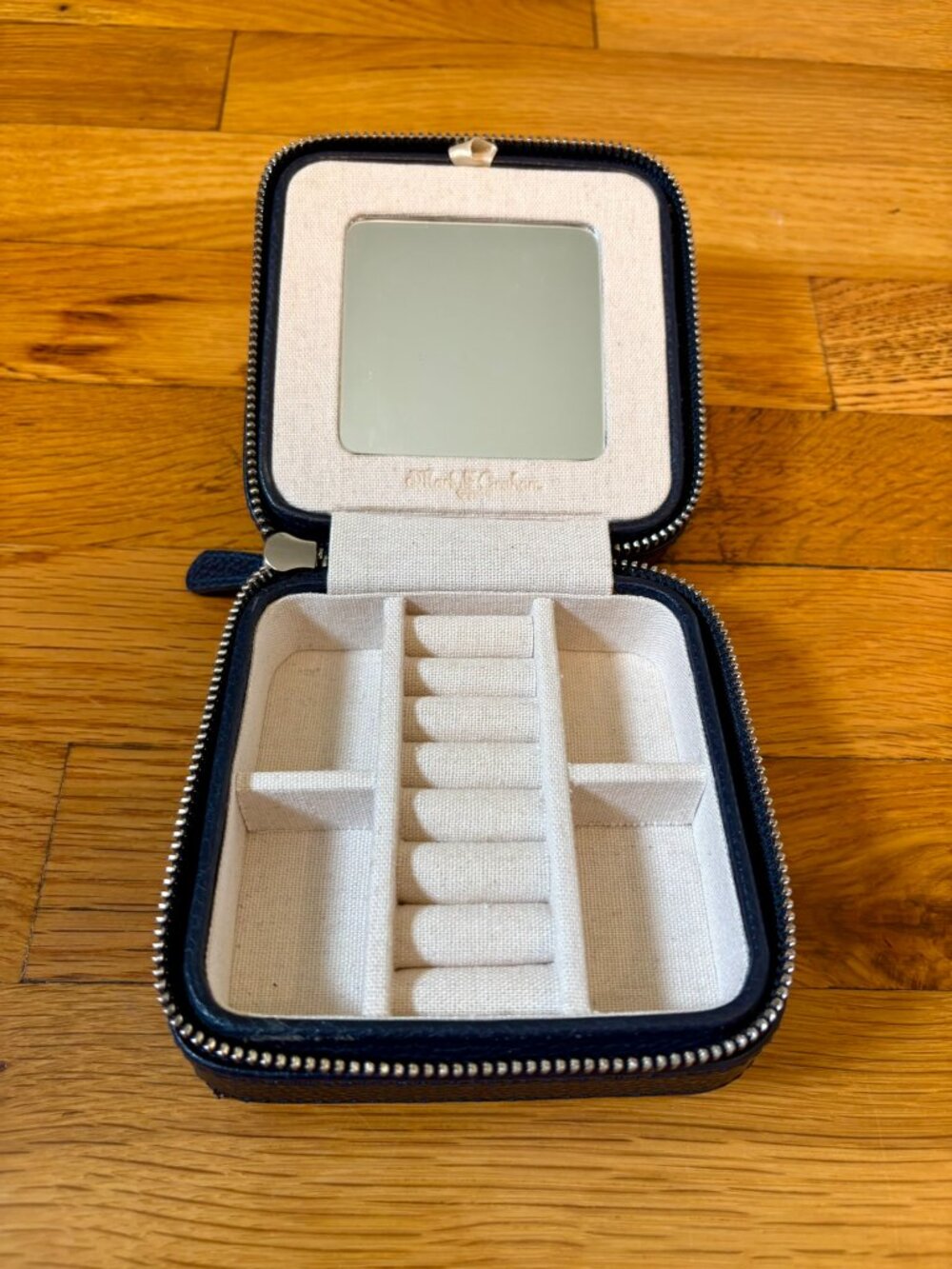 Mark & Graham Small Travel Jewelry Case Navy